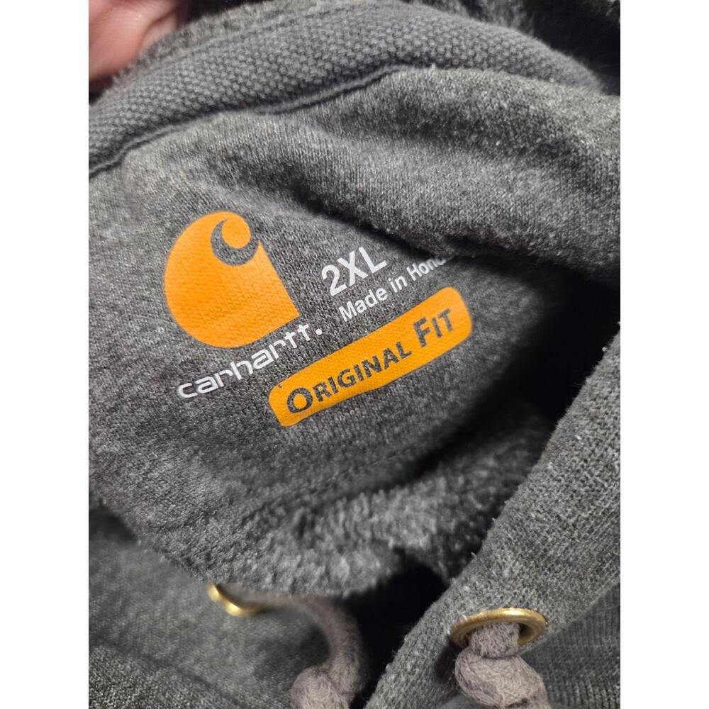 Carhartt Men's Iconic K288 Logo Sweatshirt Original Fit 2XL Hoodie Gray - Picture 6 of 7